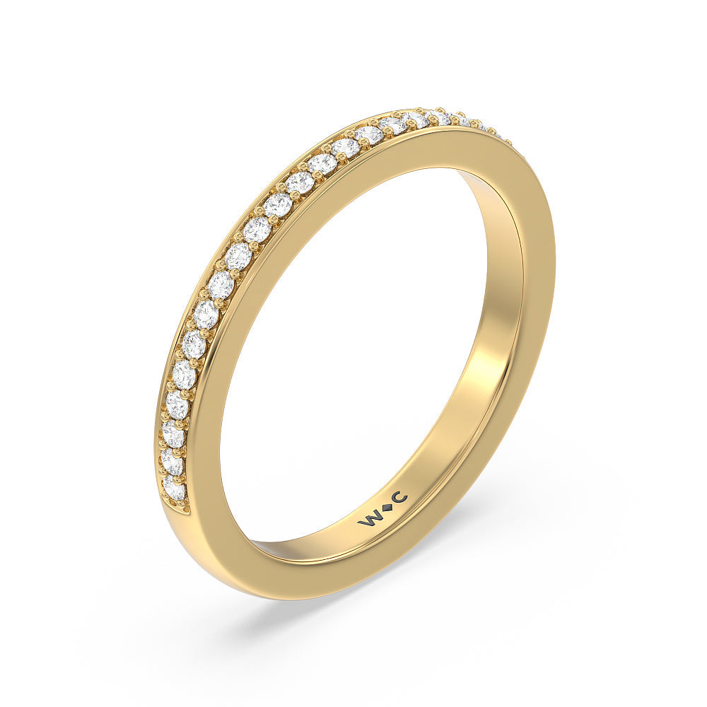 Vintage Celtic Heart Diamond Wedding Band with 18KT Yellow Gold Cut Diamond in 14KT Yellow Gold view 4

