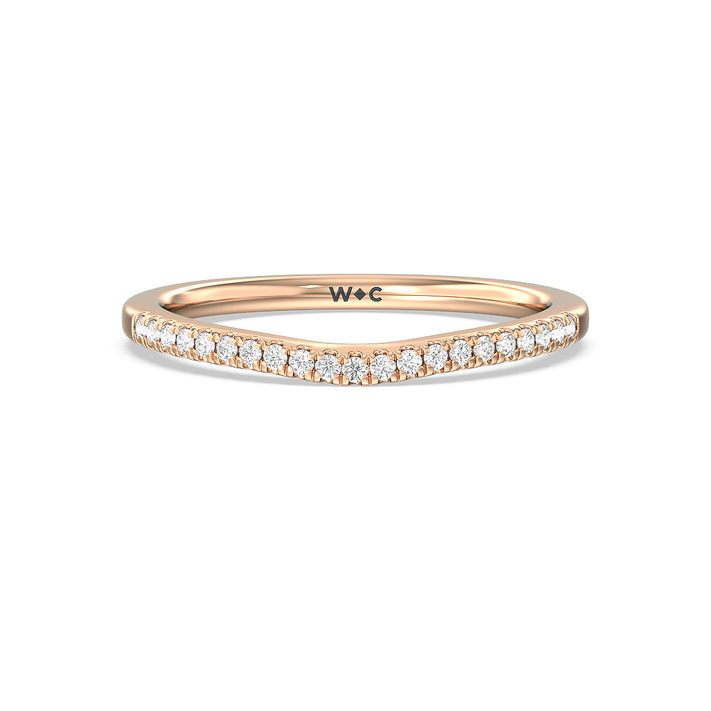 Grand Hidden Halo Diamond Wedding Band with 18KT Rose Gold Cut Diamond in 14KT Rose Gold view 1
