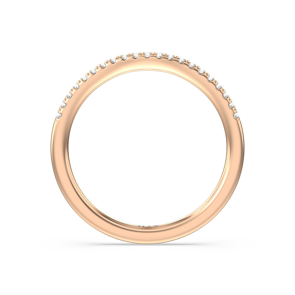 Grand Hidden Halo Diamond Wedding Band with 18KT Rose Gold Cut Diamond in 14KT Rose Gold view 2
