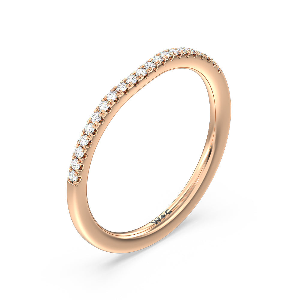 Grand Hidden Halo Diamond Wedding Band with 18KT Rose Gold Cut Diamond in 14KT Rose Gold view 4
