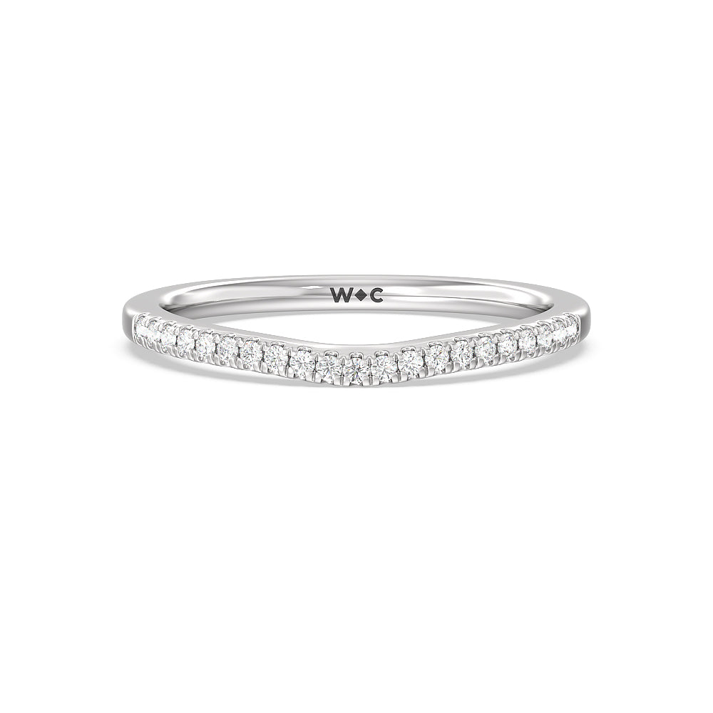Grand Hidden Halo Diamond Wedding Band with Platinum Cut Diamond in 14KT Platinum view 1
