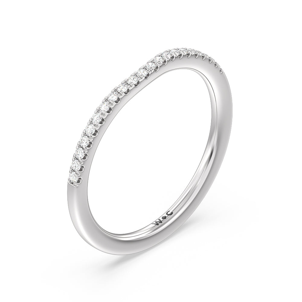 Grand Hidden Halo Diamond Wedding Band with Platinum Cut Diamond in 14KT Platinum view 4

