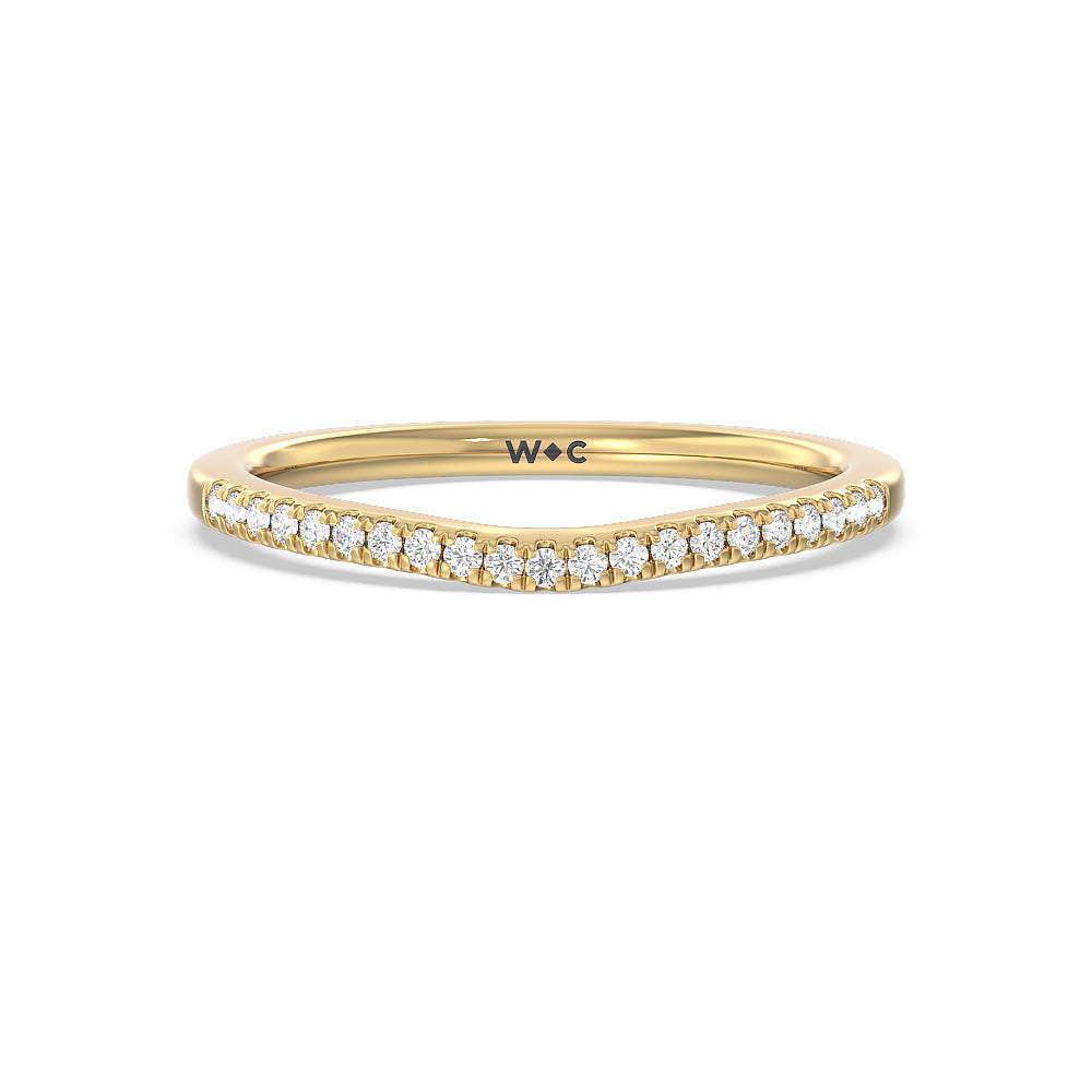 Grand Hidden Halo Diamond Wedding Band with 18KT Yellow Gold Cut Diamond in 14KT Yellow Gold view 1
