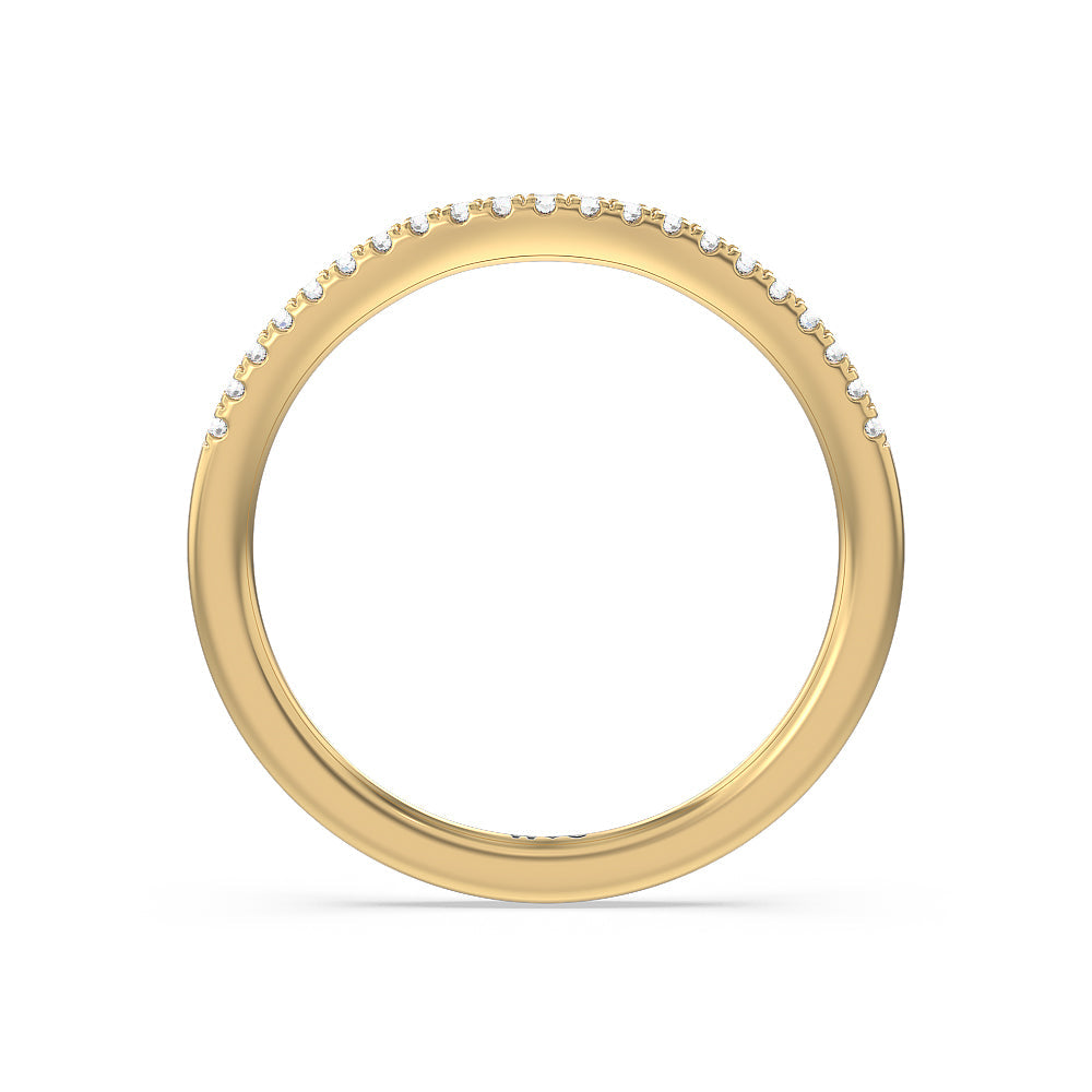 Grand Hidden Halo Diamond Wedding Band with 18KT Yellow Gold Cut Diamond in 14KT Yellow Gold view 2
