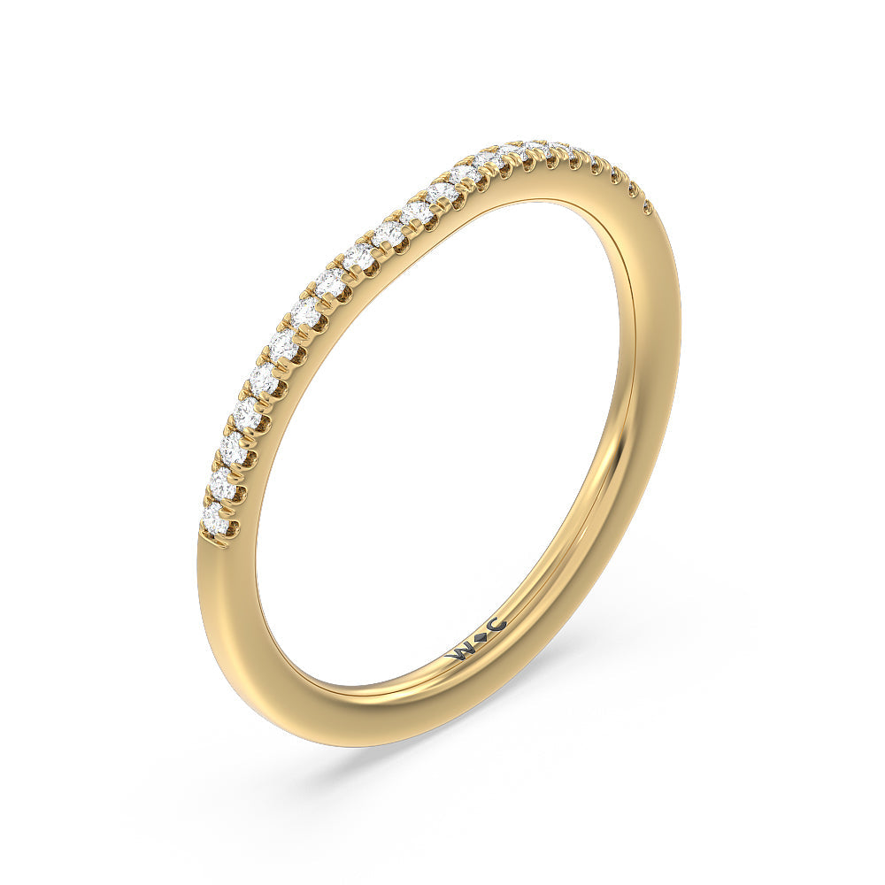 Grand Hidden Halo Diamond Wedding Band with 18KT Yellow Gold Cut Diamond in 14KT Yellow Gold view 4
