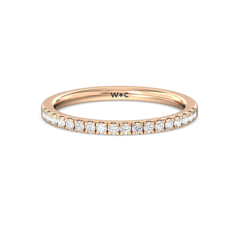 Petite Pave Hidden Halo Diamond Wedding Band
