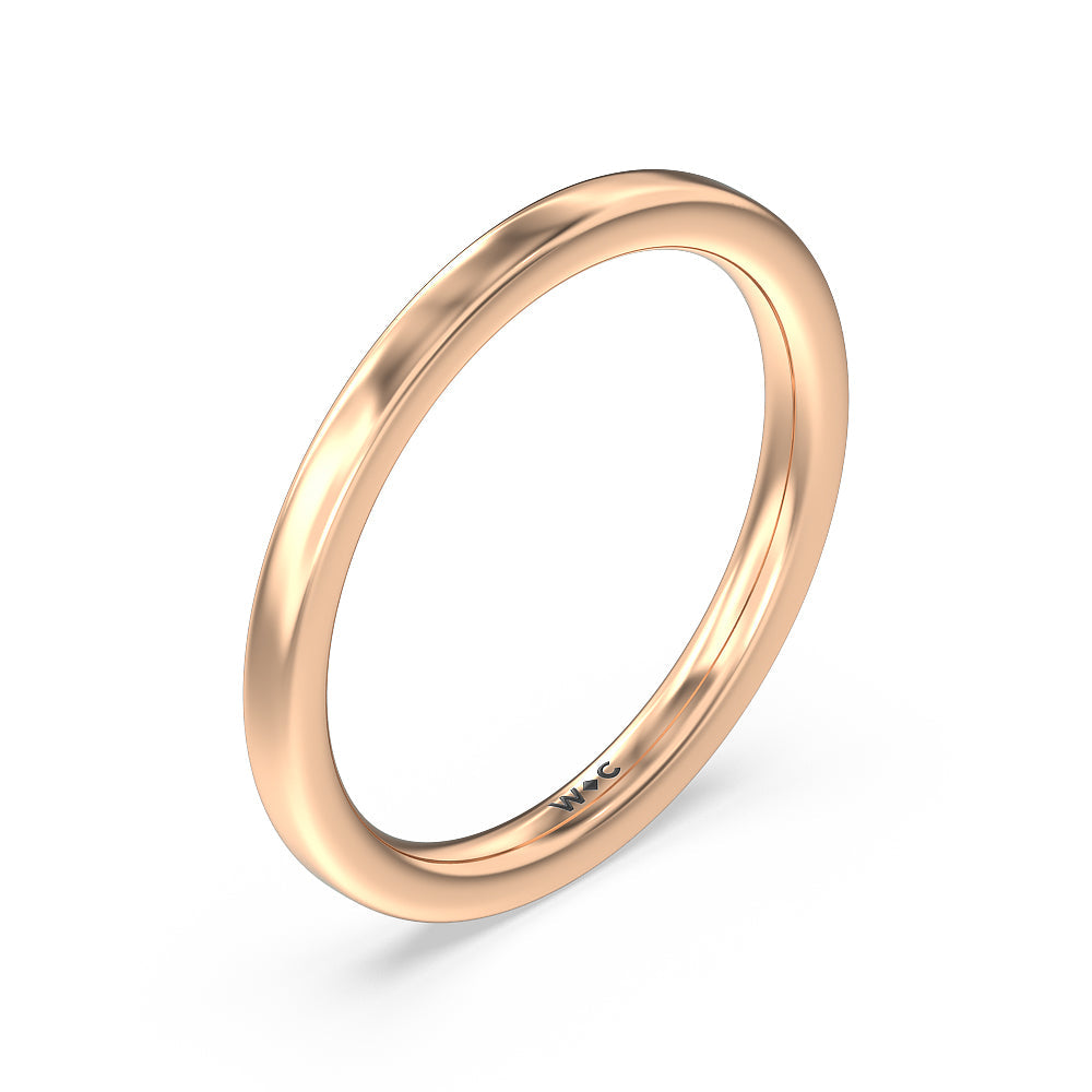 Petite Matching Wedding Band with 18KT Rose Gold Cut Diamond in 14KT Rose Gold view 4
