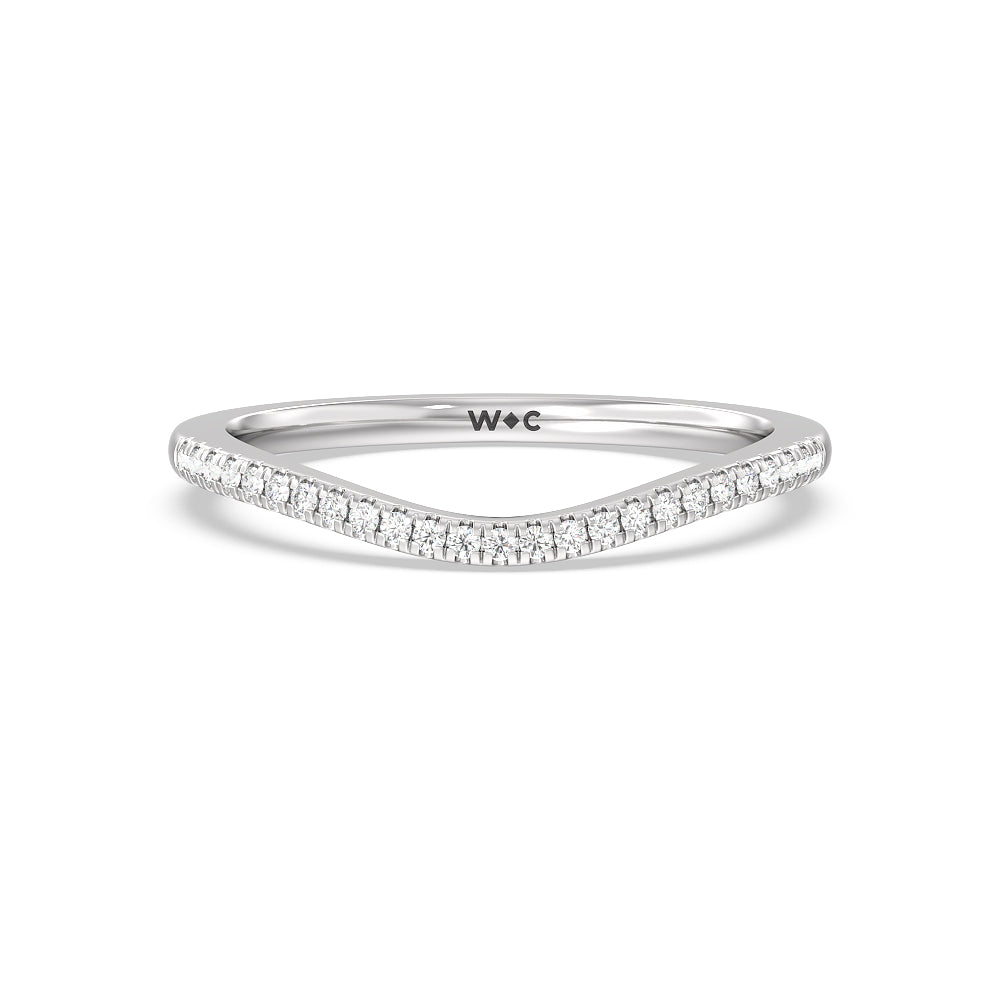 Split Shank Cathedral Halo Diamond Wedding Band with Platinum Cut Diamond in 14KT Platinum view 1
