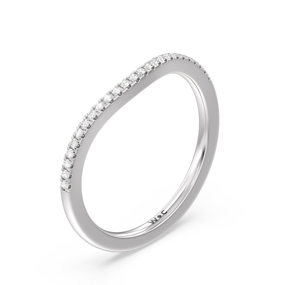 Split Shank Cathedral Halo Diamond Wedding Band with Platinum Cut Diamond in 14KT Platinum view 4
