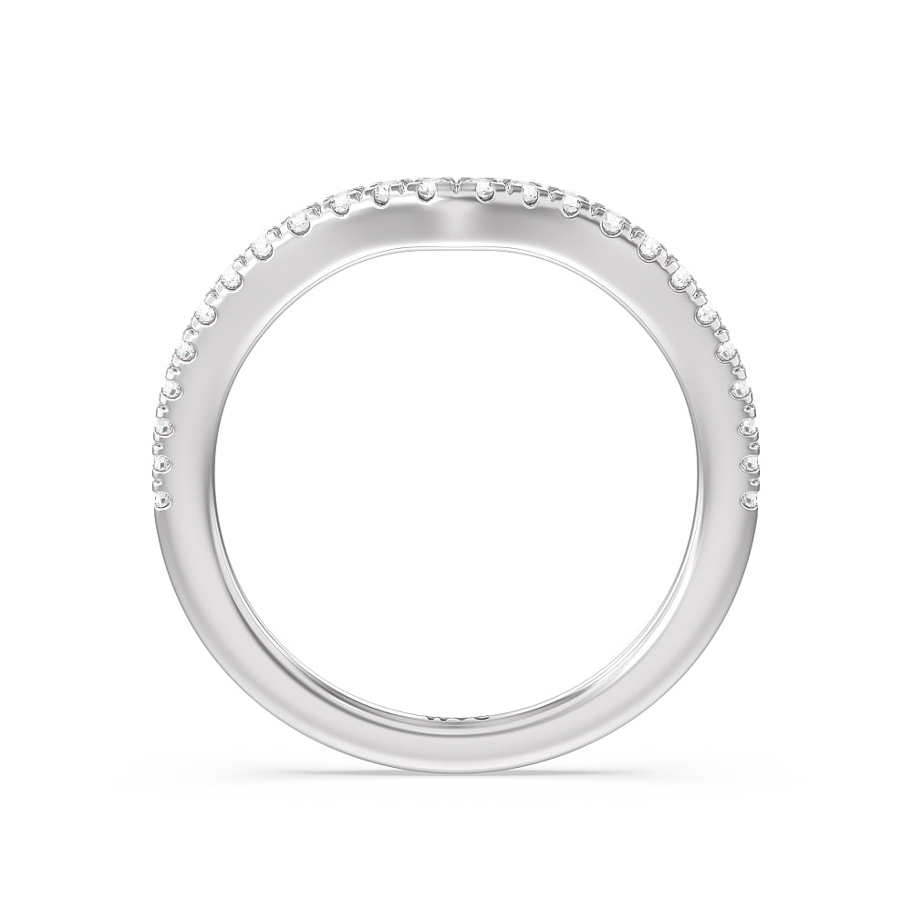 Octagon Halo Diamond Shadow Wedding Band with Platinum Cut Diamond in 14KT Platinum view 2
