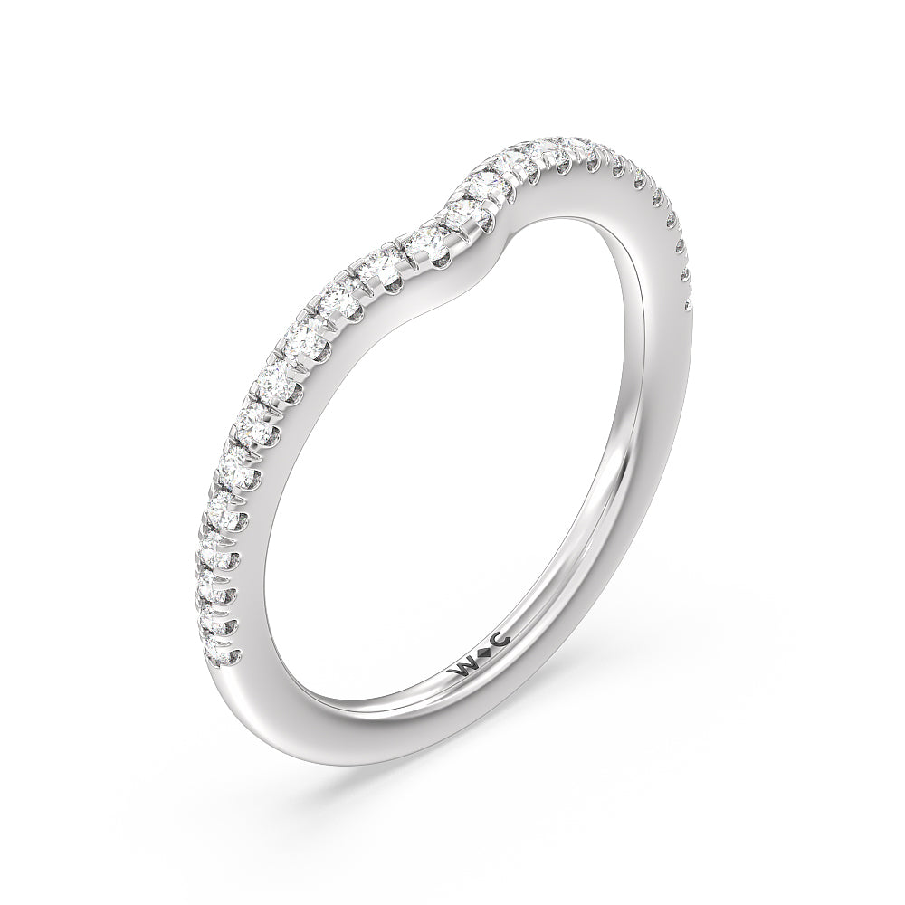 Octagon Halo Diamond Shadow Wedding Band with Platinum Cut Diamond in 14KT Platinum view 4
