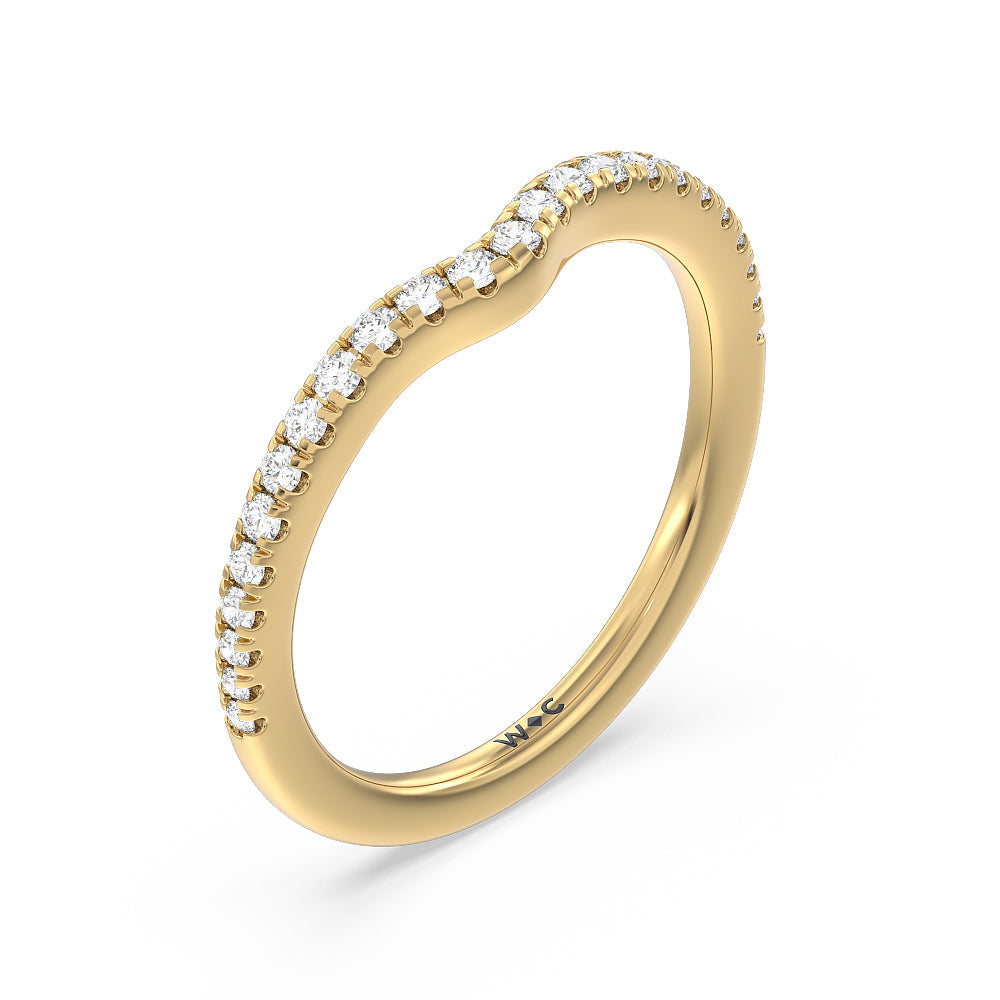 Octagon Halo Diamond Shadow Wedding Band with 18KT Yellow Gold Cut Diamond in 14KT Yellow Gold view 4
