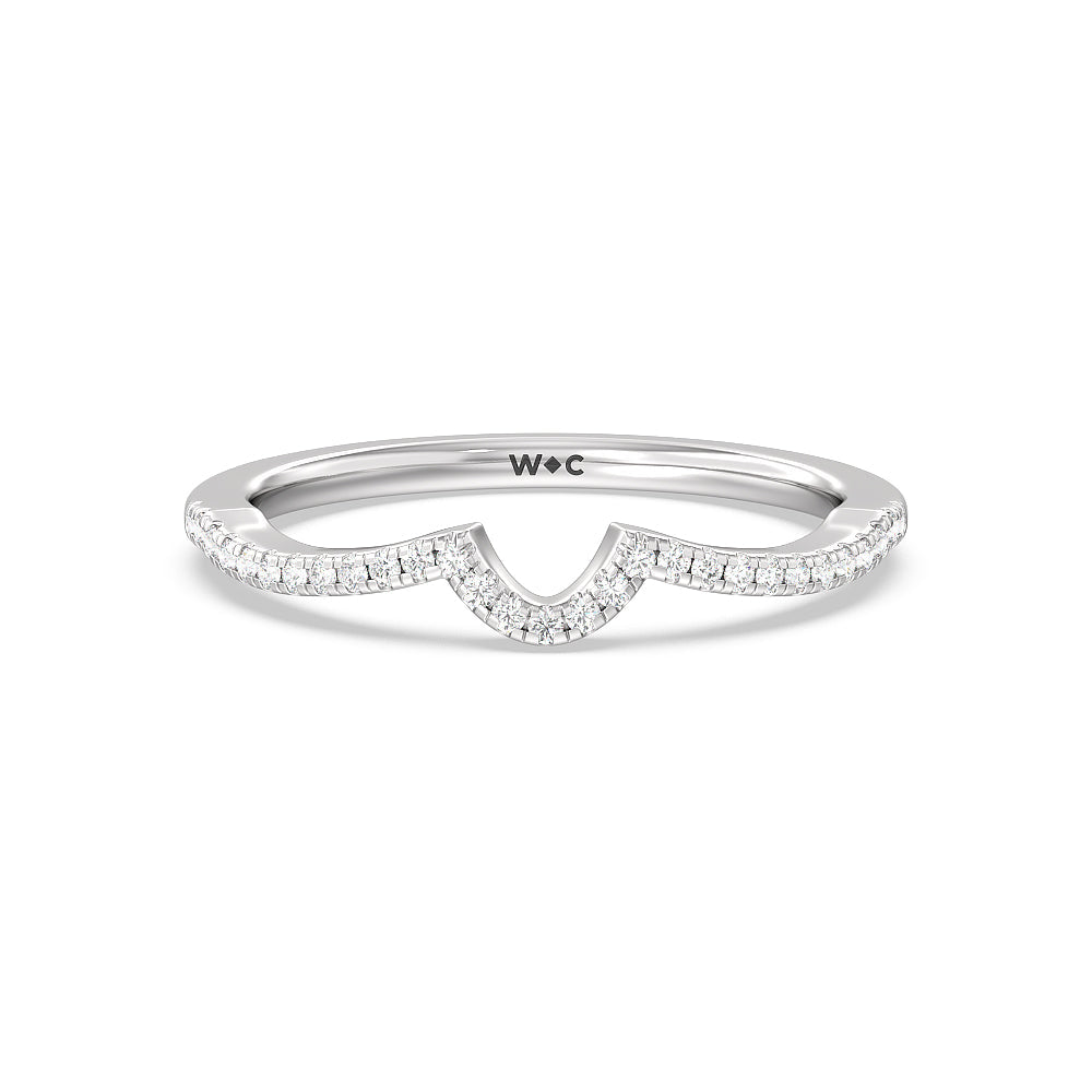 Petal Peekaboo Diamond Wedding Band with Platinum Cut Diamond in 14KT Platinum view 1
