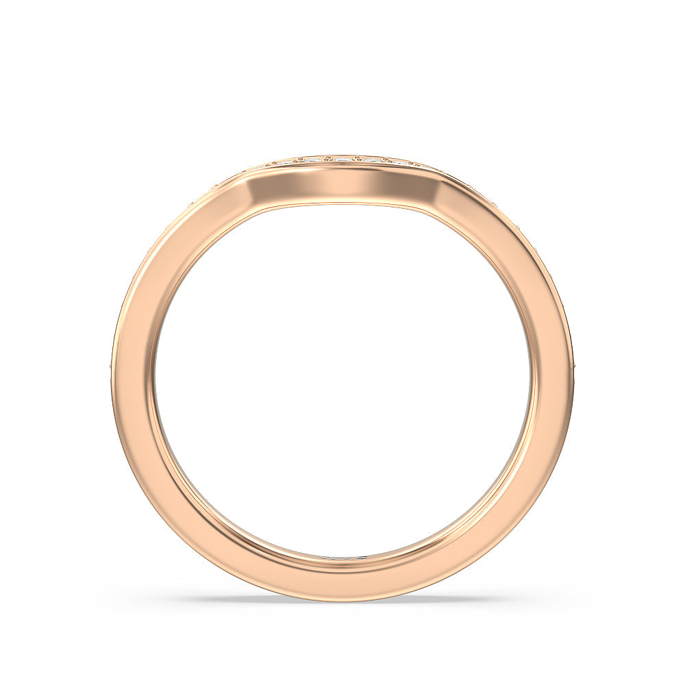 Grand Pave Peekaboo Diamond Wedding Band with 18KT Rose Gold Cut Diamond in 14KT Rose Gold view 2
