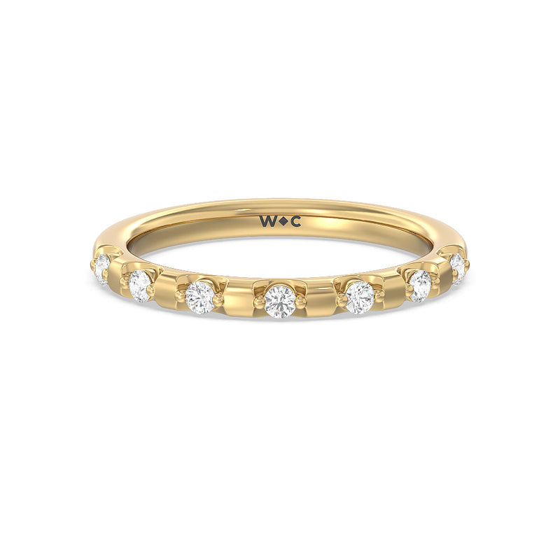 Petal 6 Claw Petal Hidden Accent Diamond Wedding Band