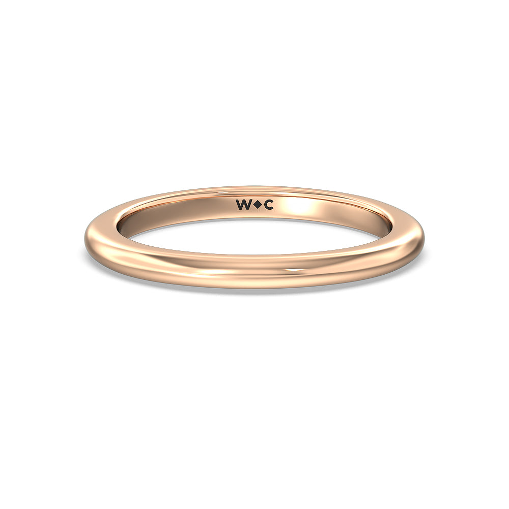 Petal 6 Claw Petal Hidden Accent Wedding Band with 18KT Rose Gold Cut Diamond in 14KT Rose Gold view 1
