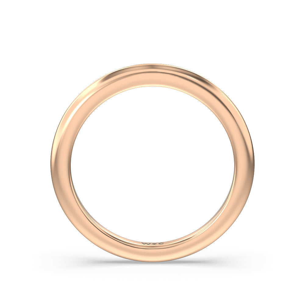 Petal 6 Claw Petal Hidden Accent Wedding Band with 18KT Rose Gold Cut Diamond in 14KT Rose Gold view 2
