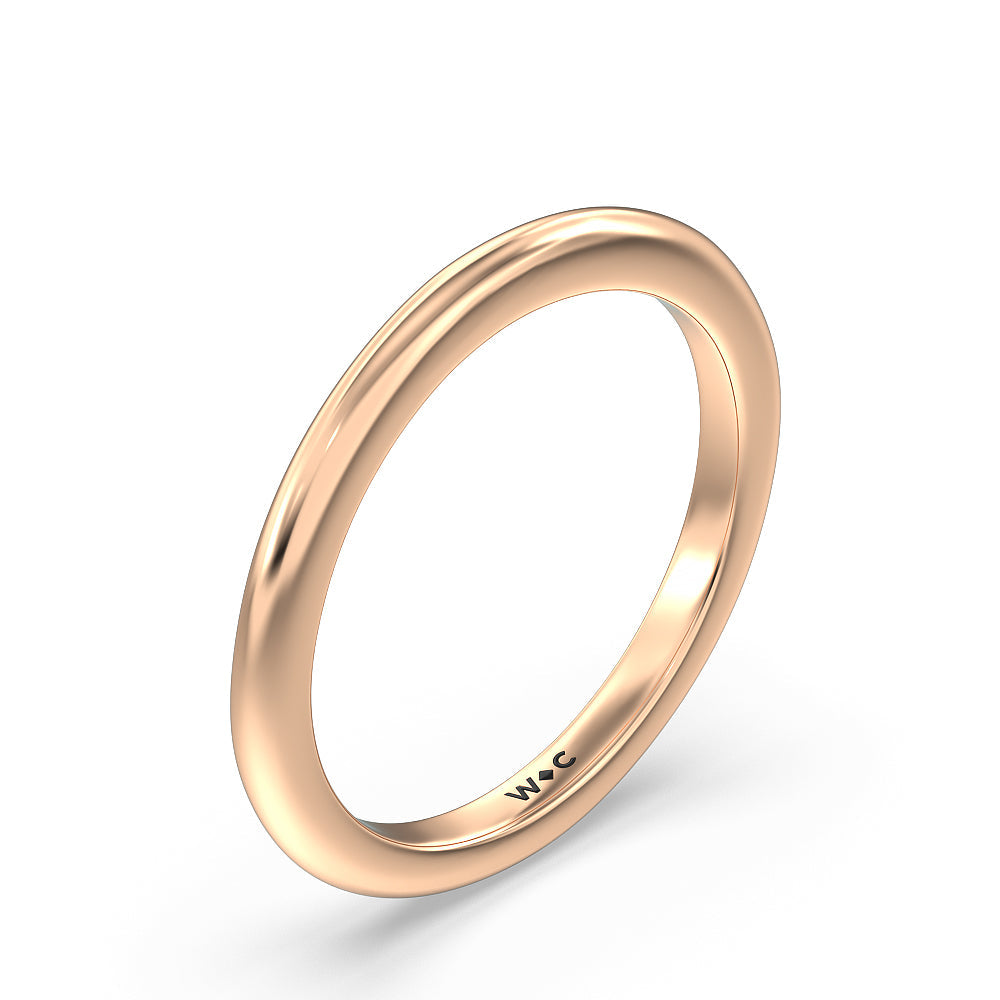 Petal 6 Claw Petal Hidden Accent Wedding Band with 18KT Rose Gold Cut Diamond in 14KT Rose Gold view 4
