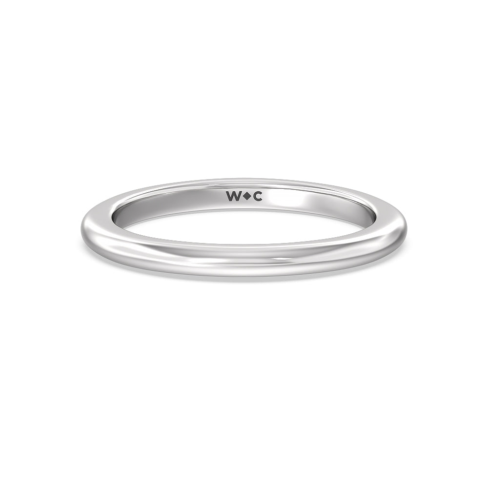 Petal 6 Claw Petal Hidden Accent Wedding Band with Platinum Cut Diamond in 14KT Platinum view 1

