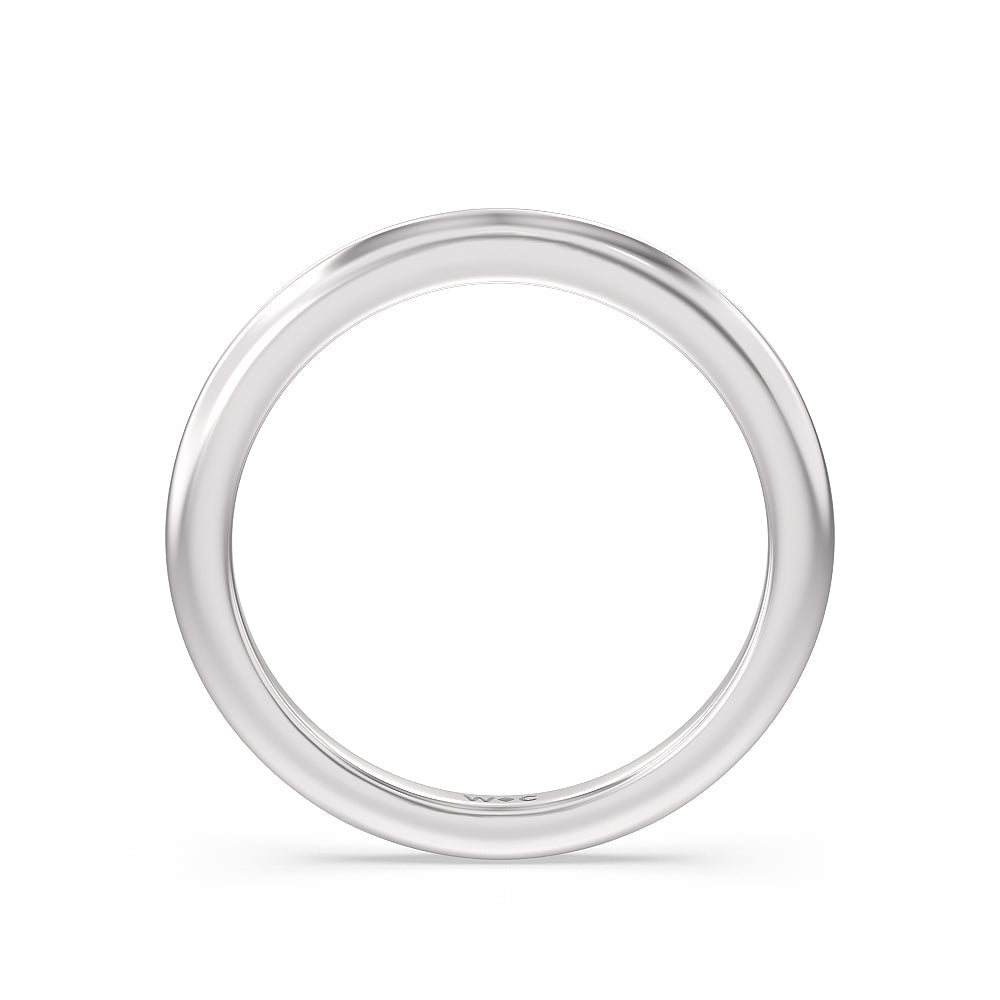 Petal 6 Claw Petal Hidden Accent Wedding Band with Platinum Cut Diamond in 14KT Platinum view 2
