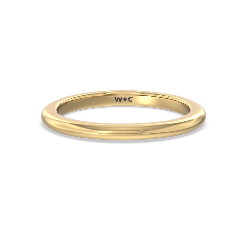 Petal 6 Claw Petal Hidden Accent Wedding Band with 18KT Yellow Gold Cut Diamond in 14KT Yellow Gold view 1
