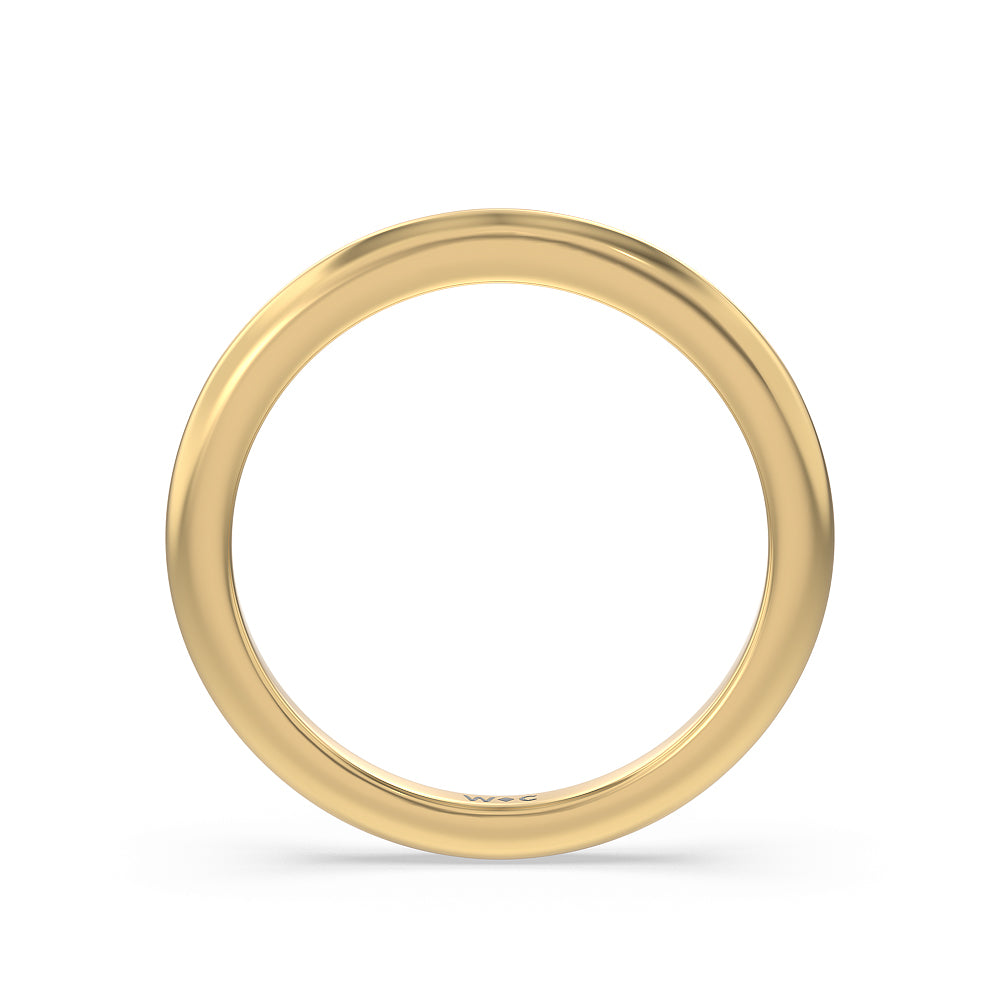 Petal 6 Claw Petal Hidden Accent Wedding Band with 18KT Yellow Gold Cut Diamond in 14KT Yellow Gold view 2
