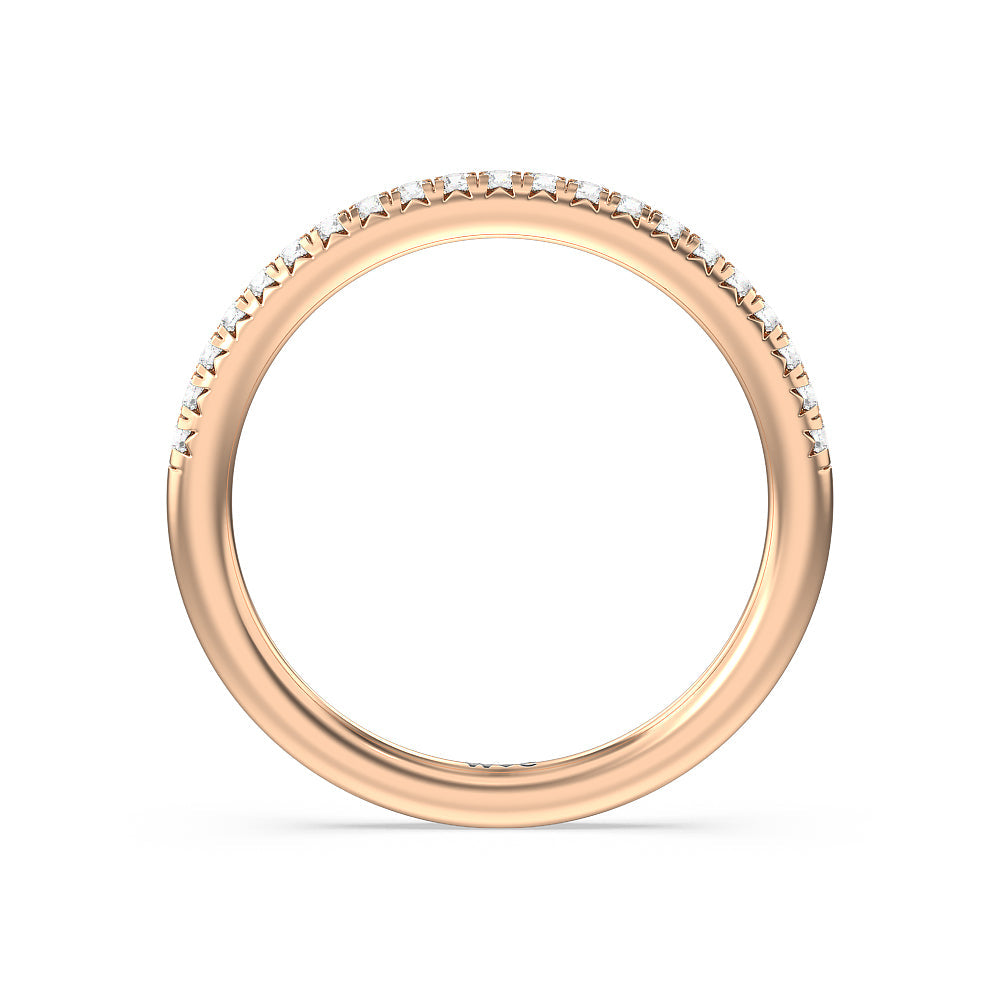 Petal Hidden Accent Diamond Wedding Band with 18KT Rose Gold Cut Diamond in 14KT Rose Gold view 2
