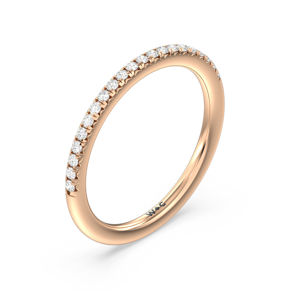 Petal Hidden Accent Diamond Wedding Band with 18KT Rose Gold Cut Diamond in 14KT Rose Gold view 4
