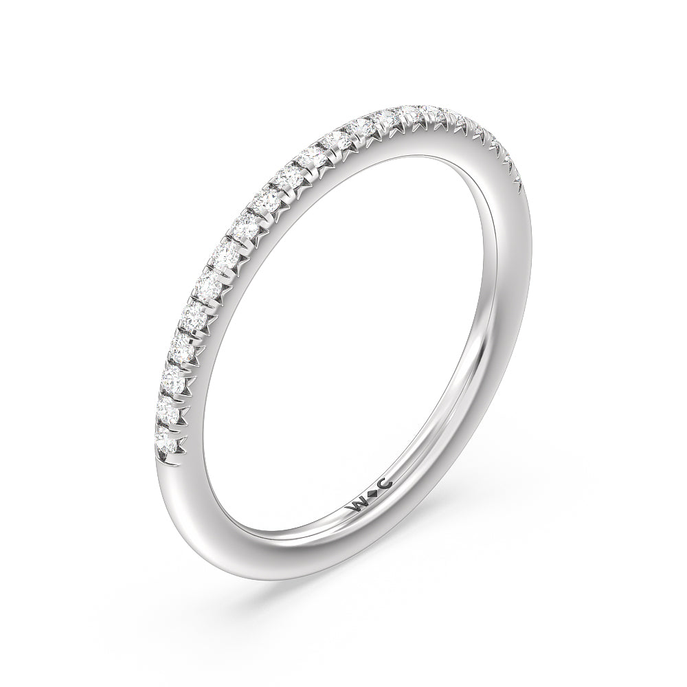 Petal Hidden Accent Diamond Wedding Band with Platinum Cut Diamond in 14KT Platinum view 4
