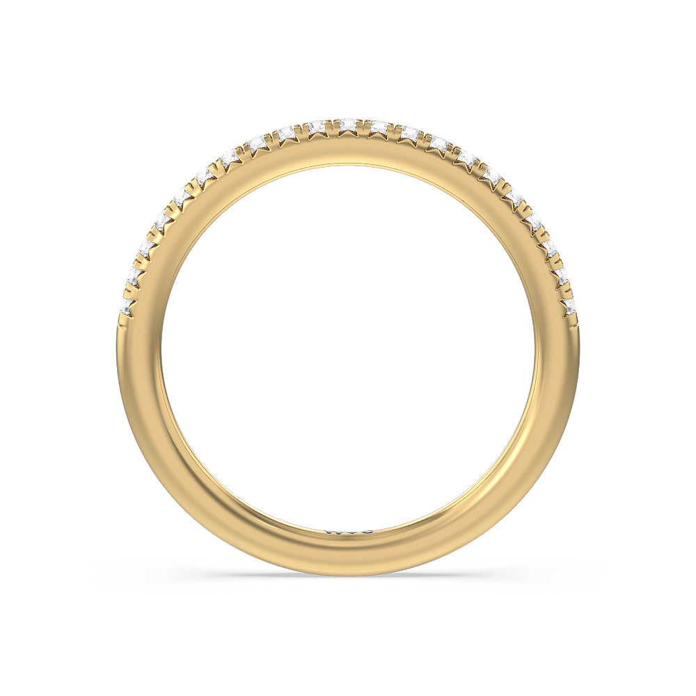 Petal Hidden Accent Diamond Wedding Band with 18KT Yellow Gold Cut Diamond in 14KT Yellow Gold view 2
