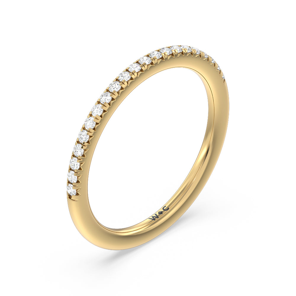 Petal Hidden Accent Diamond Wedding Band with 18KT Yellow Gold Cut Diamond in 14KT Yellow Gold view 4
