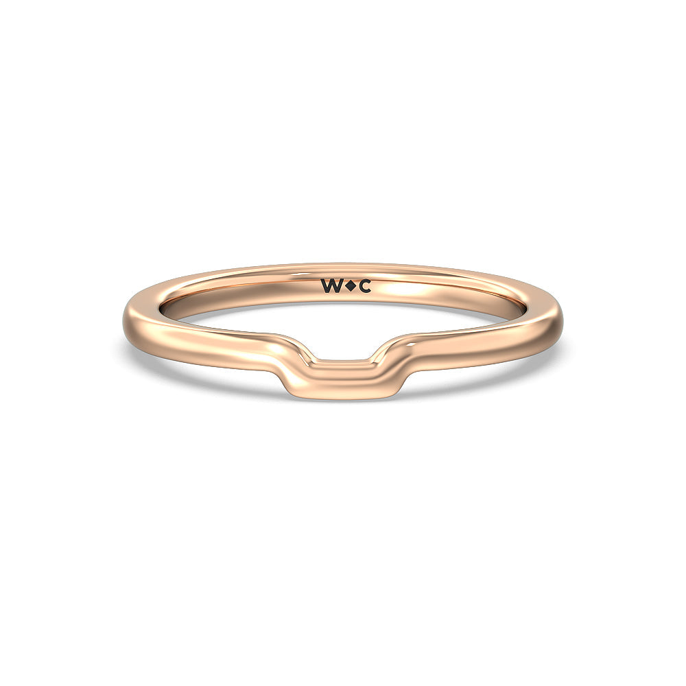 Adorned Hidden Accent Wedding Band with 18KT Rose Gold Cut Diamond in 14KT Rose Gold view 1
