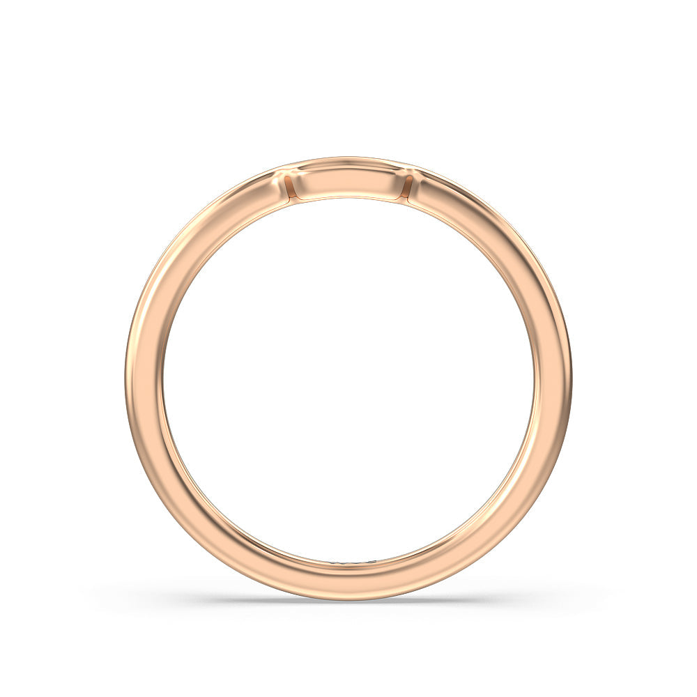 Adorned Hidden Accent Wedding Band with 18KT Rose Gold Cut Diamond in 14KT Rose Gold view 2
