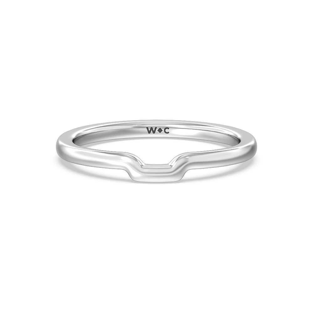 Adorned Hidden Accent Wedding Band with Platinum Cut Diamond in 14KT Platinum view 1
