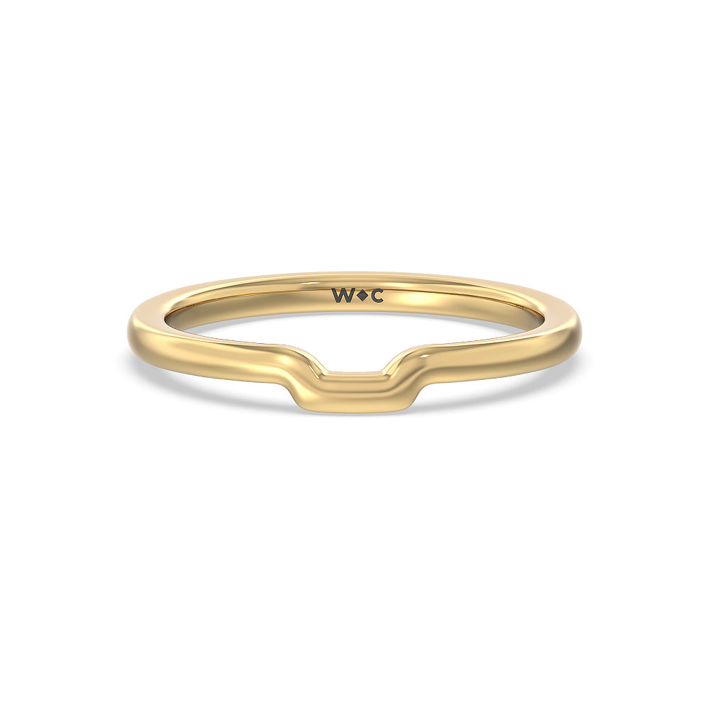 Adorned Hidden Accent Wedding Band with 18KT Yellow Gold Cut Diamond in 14KT Yellow Gold view 1
