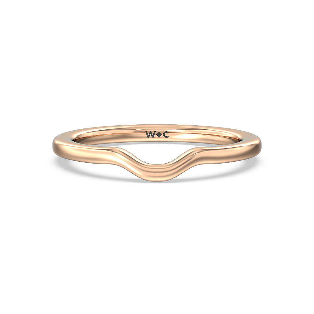 Hidden Heart Pave Wedding Band with 18KT Rose Gold Cut Diamond in 14KT Rose Gold view 1
