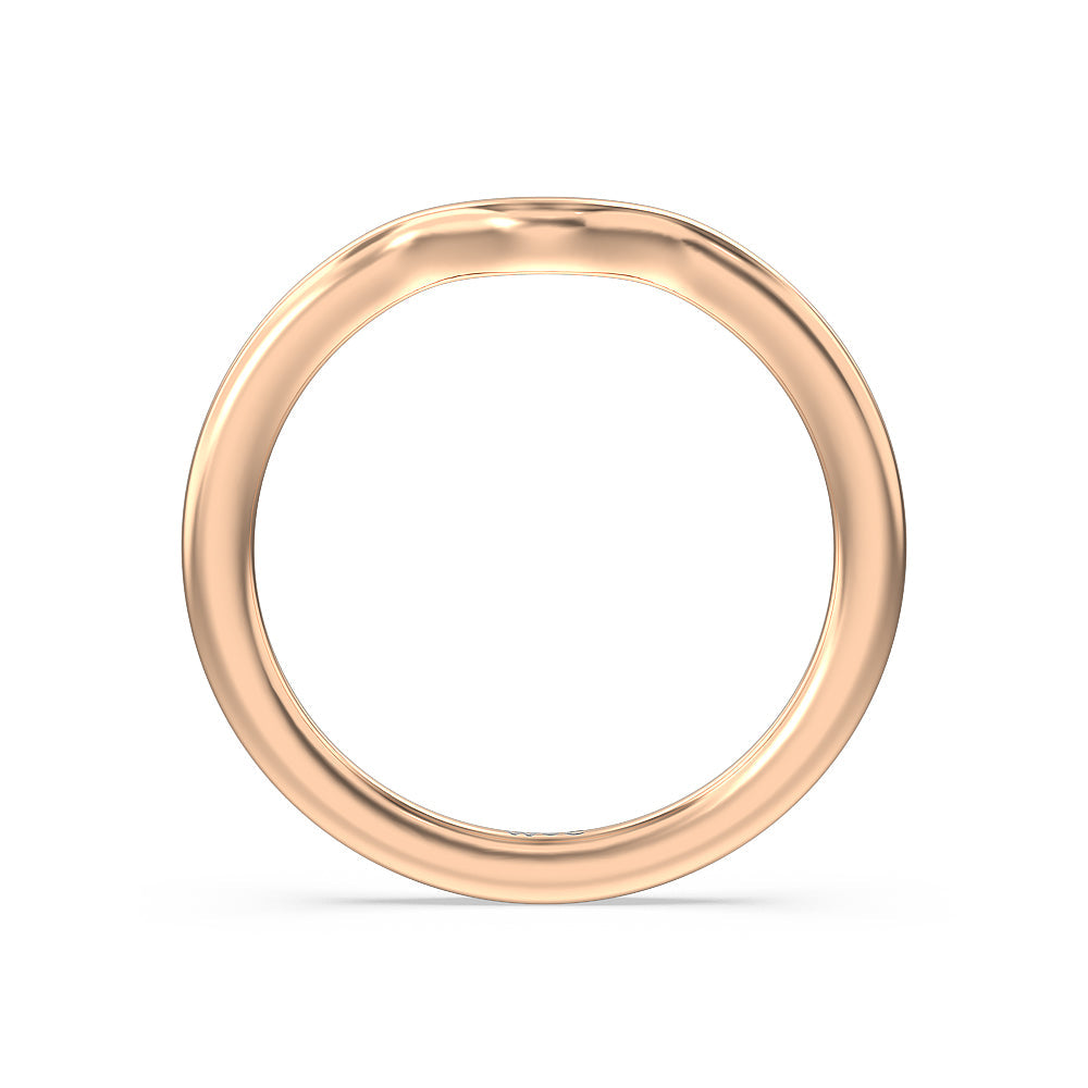 Hidden Heart Pave Wedding Band with 18KT Rose Gold Cut Diamond in 14KT Rose Gold view 2
