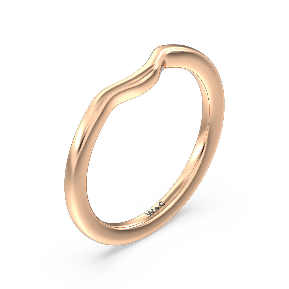Hidden Heart Pave Wedding Band with 18KT Rose Gold Cut Diamond in 14KT Rose Gold view 4
