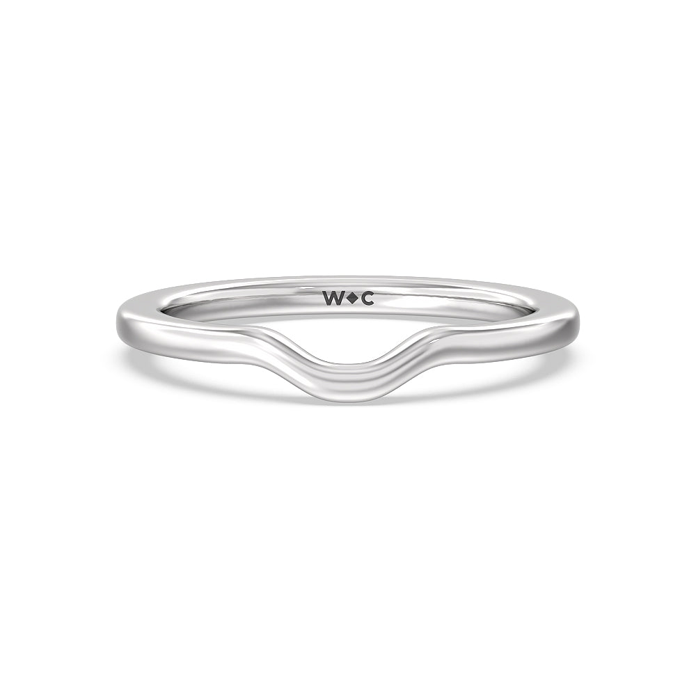 Hidden Heart Pave Wedding Band with Platinum Cut Diamond in 14KT Platinum view 1

