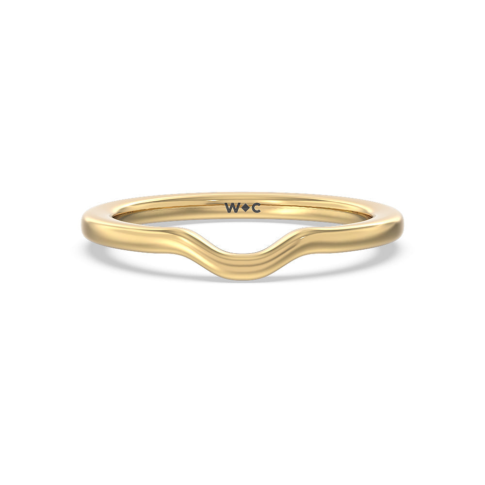 Hidden Heart Pave Wedding Band with 18KT Yellow Gold Cut Diamond in 14KT Yellow Gold view 1
