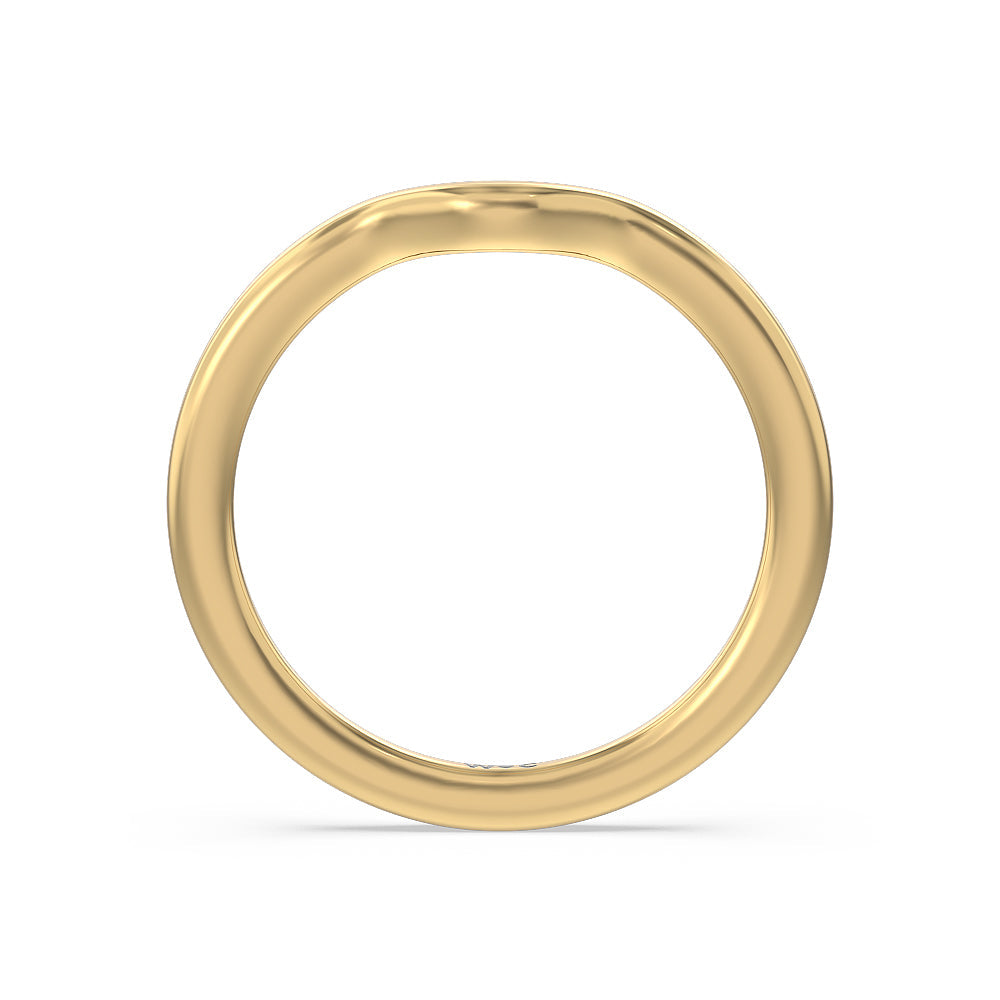 Hidden Heart Pave Wedding Band with 18KT Yellow Gold Cut Diamond in 14KT Yellow Gold view 2
