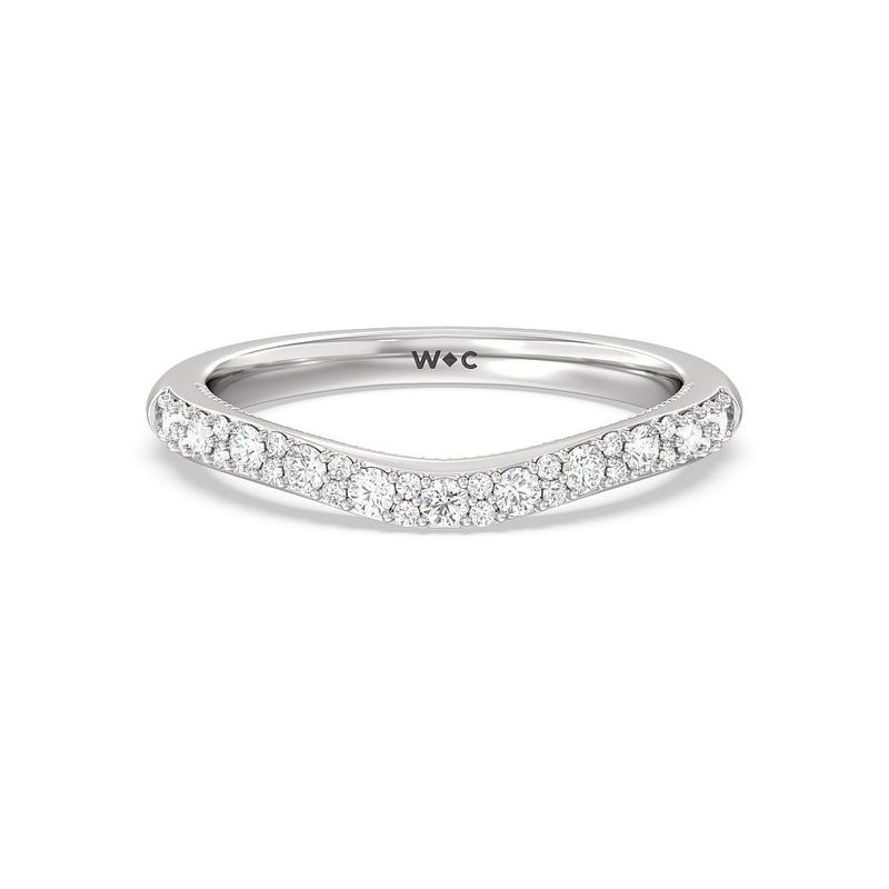 Falling Edge Diamond Wedding Band