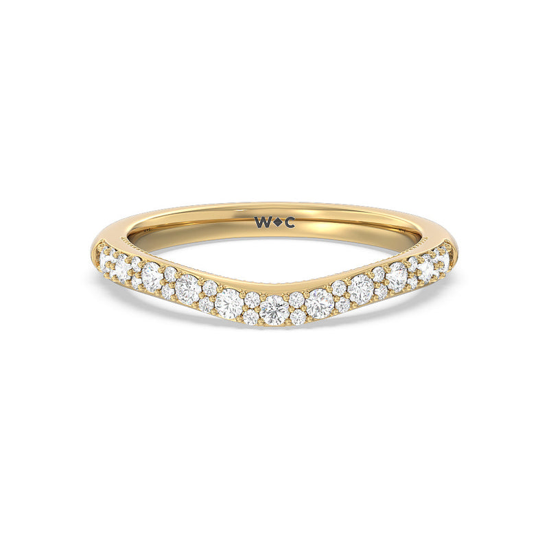Falling Edge Diamond Wedding Band