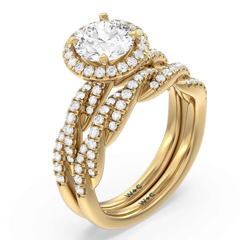 Twisted Vine Halo Engagement Ring with Oval Cut Diamond in 14KT Rose Gold view 5
