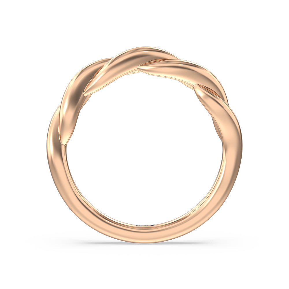 Twisted Vine Wedding Band with 18KT Rose Gold Cut Diamond in 14KT Rose Gold view 2
