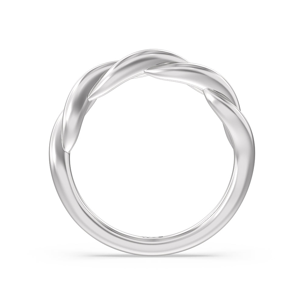 Twisted Vine Wedding Band with Platinum Cut Diamond in 14KT Platinum view 2
