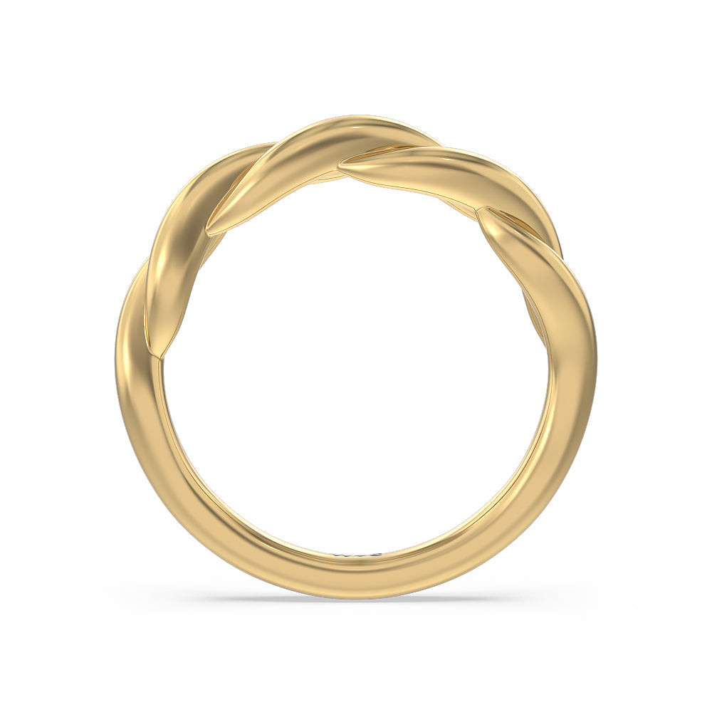 Twisted Vine Wedding Band with 18KT Yellow Gold Cut Diamond in 14KT Yellow Gold view 2
