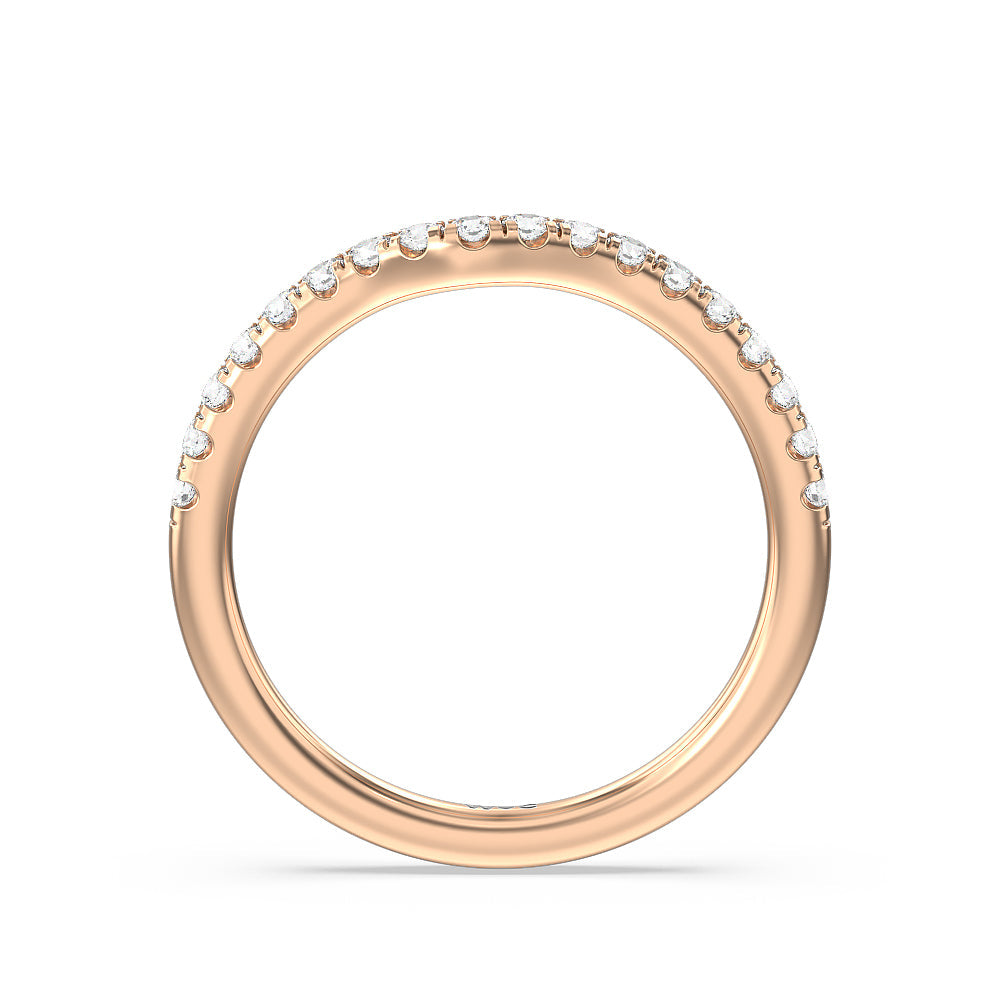 Amulet Diamond Wedding Band with 18KT Rose Gold Cut Diamond in 14KT Rose Gold view 2
