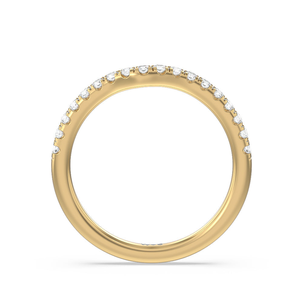 Amulet Diamond Wedding Band with 18KT Yellow Gold Cut Diamond in 14KT Yellow Gold view 2
