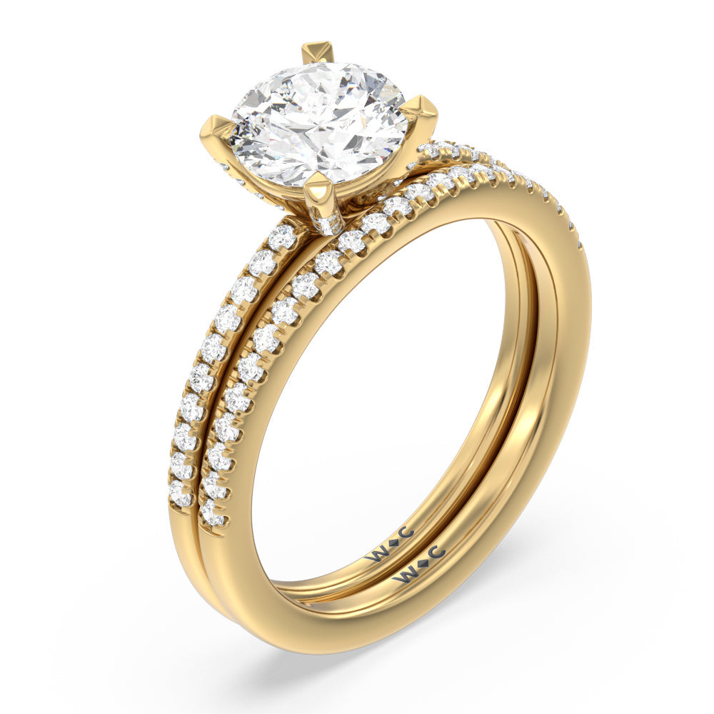 Heart Cut Fine Line Pave Engagement Ring with Lab Grown Diamond in 14KT Rose Gold view 5
